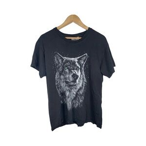 Mc4 boy vintage Black Graphic Wolf T-Shirt